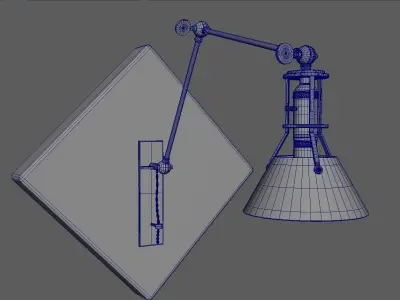 Light 3d model wall lamp with gold shade 3D model