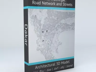 Dakar Road Network and Streets 3D model