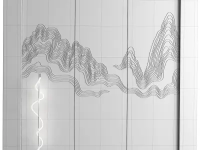 Decorativ panel wave 3 3D model