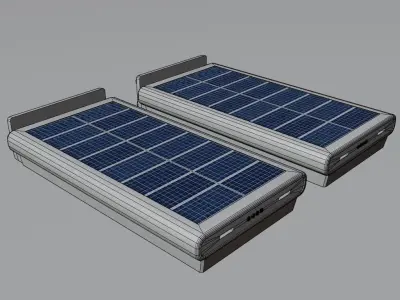 Solar Powered Power Bank Battere Type C Concept Design 3D model