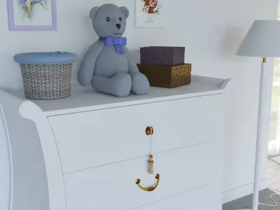 Childrens furniture set Pali TULIP BABY White 3D model