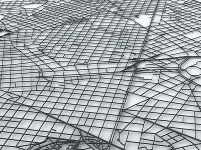 Montevideo Road Network and Streets 3D model