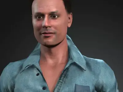 Asian man  rigged 3D model 3D model