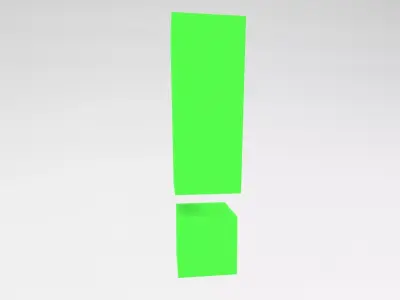 Exclamation Mark Symbol v1 002 Low-poly 3D model