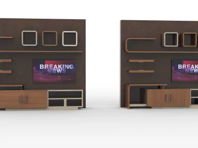 Modular TV Unit AR Low-poly 3D model