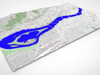 Cityscape Portland Oregon USA 3D print model