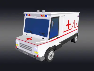 Cartoonish Ambulance 3D model