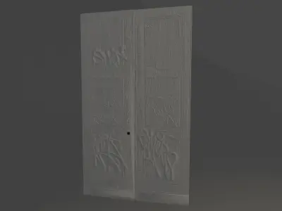 door and facade  Low-poly 3D model