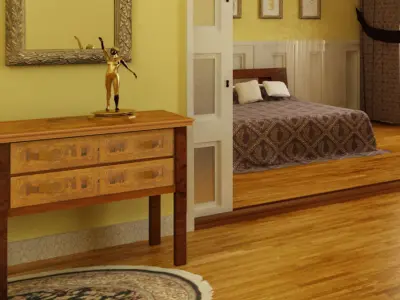 apartment living room in hotel 3D model