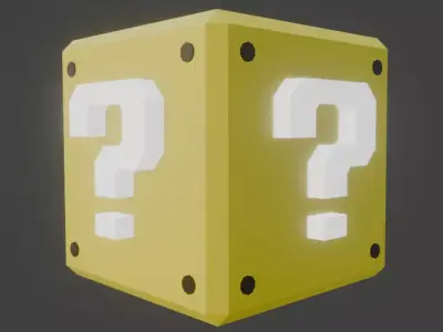 Mario Mystery Block Free low-poly 3D model