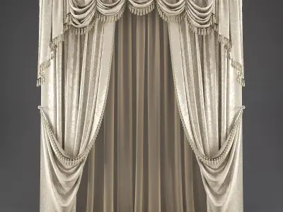 Curtain 3D Low-poly 3D model purchase