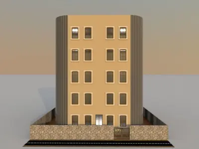 4 Floor tall square residence apartment 3d modal code 109 Free 3D print model