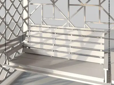 Wooden swing pergola 3D model