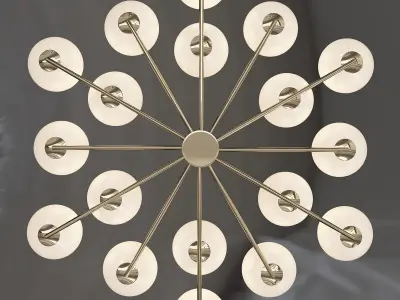 GLOBES modern brass chandelier with glass 3D model