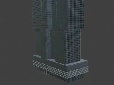 Rotterdam - De Rotterdammer Low-poly 3D model