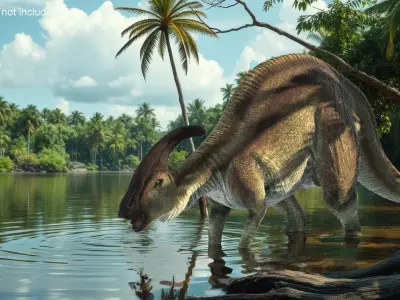  Parasaurolophus Dinosaur Rigged for Maya 