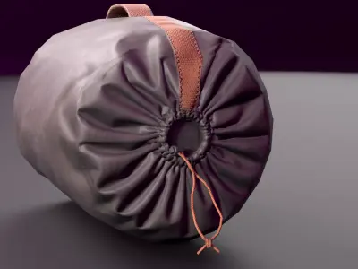 Folded Sleeping Bag Low-poly 3D model