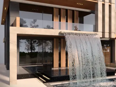 Villa With Pool and Waterfall  3D model