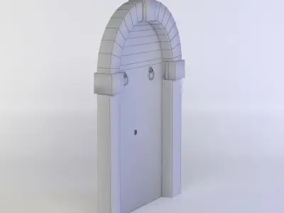 Door old wooden - old wooden Low-poly 3D model