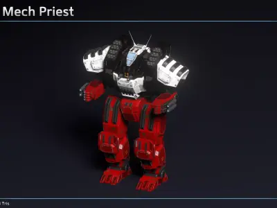 Heavy Mech Priest Low-poly 3D model