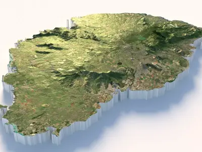 Mauritius Terrain Country 3D model