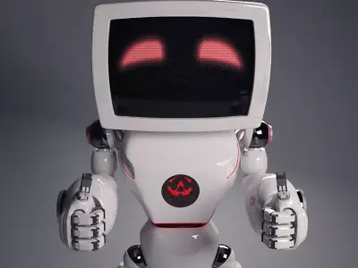 Robot giving thumbs 3D model