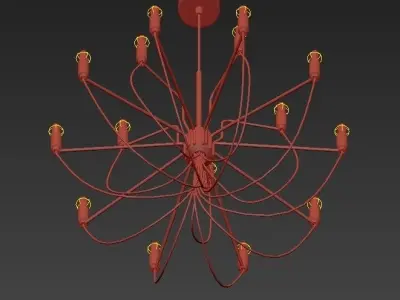 Chandelier modern in gold 3D model