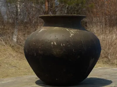 Big ceramic bowl Low-poly 3D model