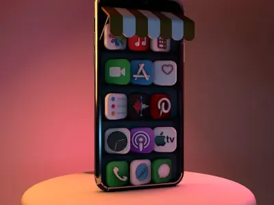 APP STORE Low-poly 3D model