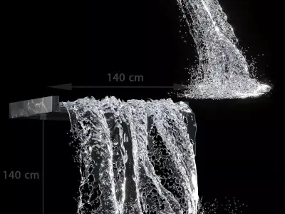 Waterfall fountains 003 3D model
