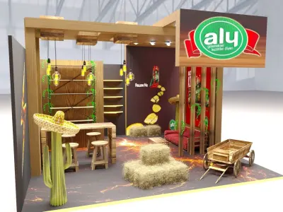 3D Exhibition booth Mexican stand design 3D model