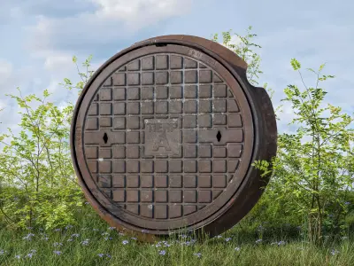 Manhole Cover Sweden Photoscan 3D model