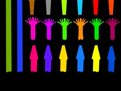 Modular spoon and forty style fence set Low-poly 3D model