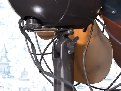 Vintage Fan and Suitcases 3D model