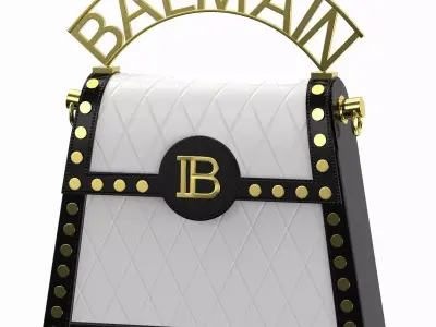 Balmain B Buzz Dynasty Small Bag Black White 3D model