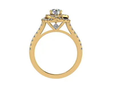 Ring045 diamond engagement ring gold 3D print model