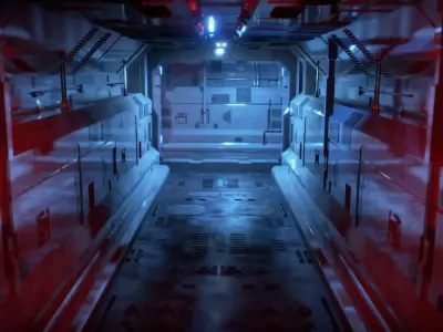 Dark Sci-Fi Corridor 3D model