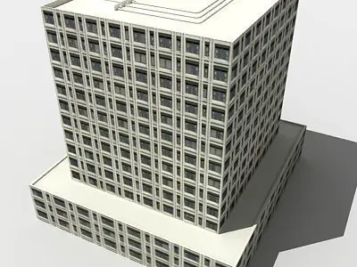Set of 20 Buildings  Low-poly 3D model