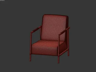 LOUNGE CHAIR WAKASAN YELLOW 3D model