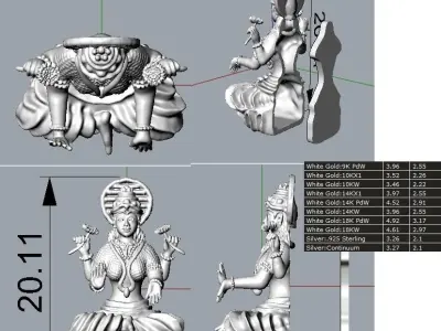 LAKSHMI statue of hindu goddess 3D model