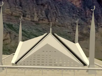 Faisal Mosque Low-poly 3D model
