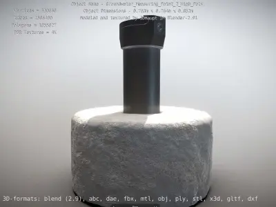 Groundwater Measure Pipe High-Poly Version 2 3D model