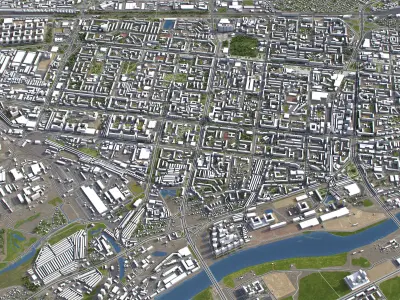 Tumen - 3D City Model Low-poly 3D model