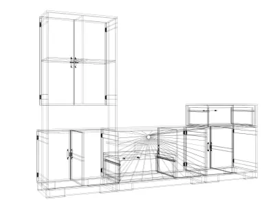 tv stand 68 Low-poly 3D model