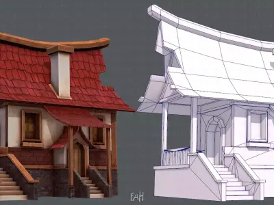 House Cartoon V07 Low-poly 3D model