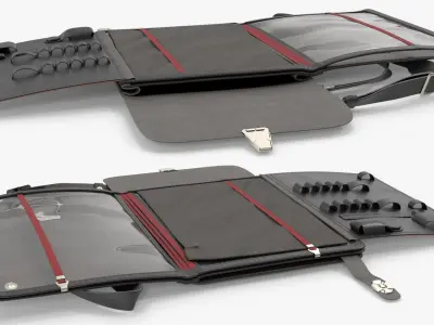  Office Organizer Shoulder Bag Opened Black 