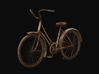 Next generation old bicycles Low-poly 3D model