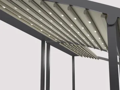 awning open and closed 3D model