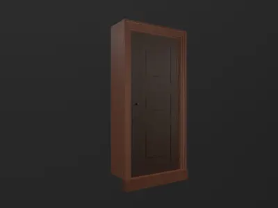 Door and doorframe Low-poly 3D model
