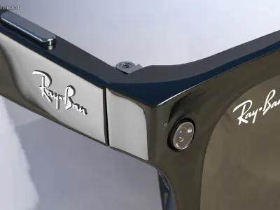 Black Ray Ban Stories Wayfarer Smart Glasses Dark Grey 3D model